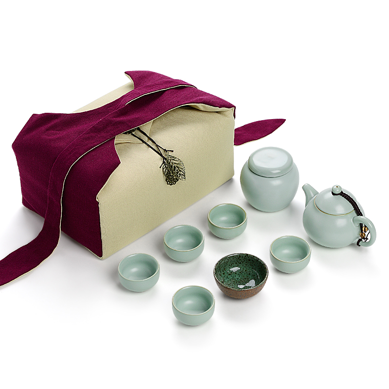 汝道 旅行茶具套装户外便携包功夫茶具 整套茶壶杯泡茶器