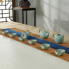 汝道 茶壶茶具套装汝窑可养开片陶瓷 功夫茶具茶杯整套 伴月茗香