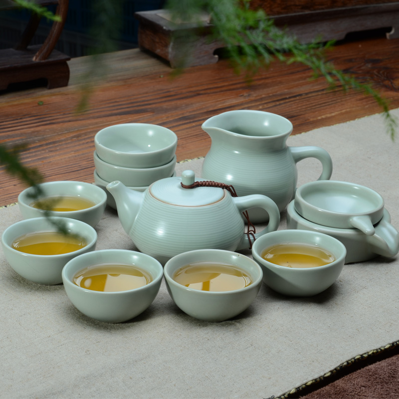 汝道RUDAO 汝窑年年高升12入套组 汝瓷茶壶茶杯陶瓷功夫茶具整套