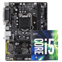 英特尔 Intel I5 7400盒装CPU+技嘉B250M-D3V主板 套装