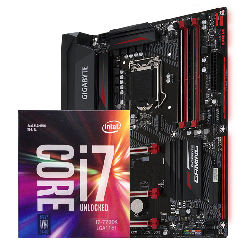 英特尔 Intel i7 7700K盒装+技嘉Z270-Gaming 3 主板CPU套包
