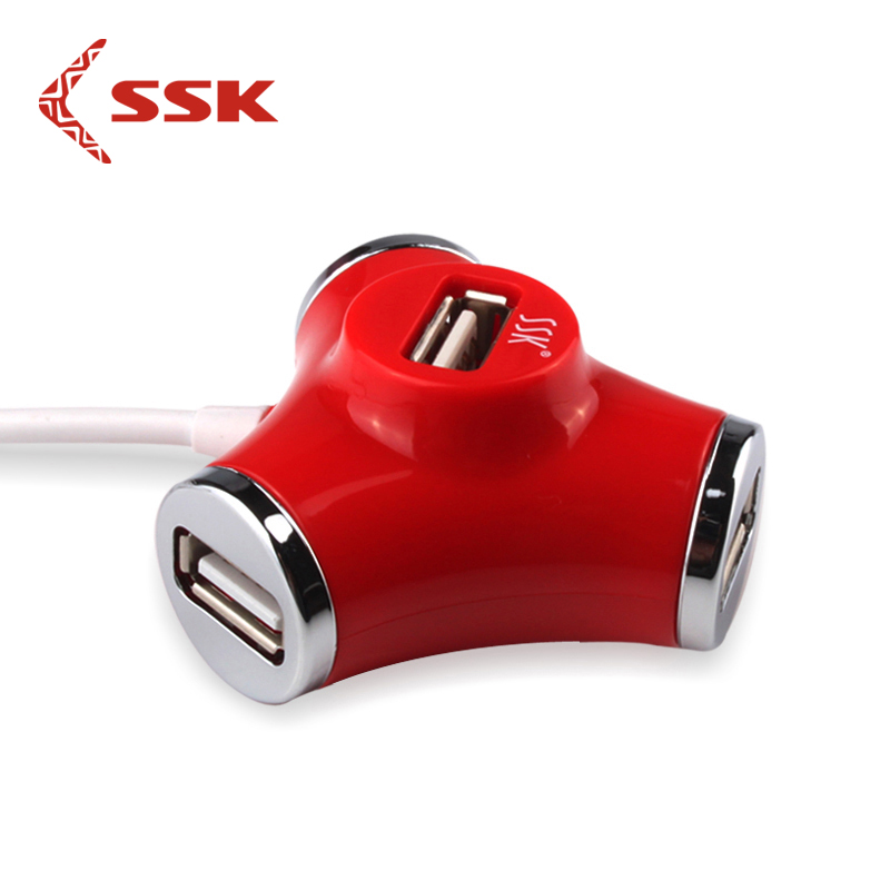 SSK飚王水管USB分线器 笔记本电脑一拖四集线HUB转换扩展多接口