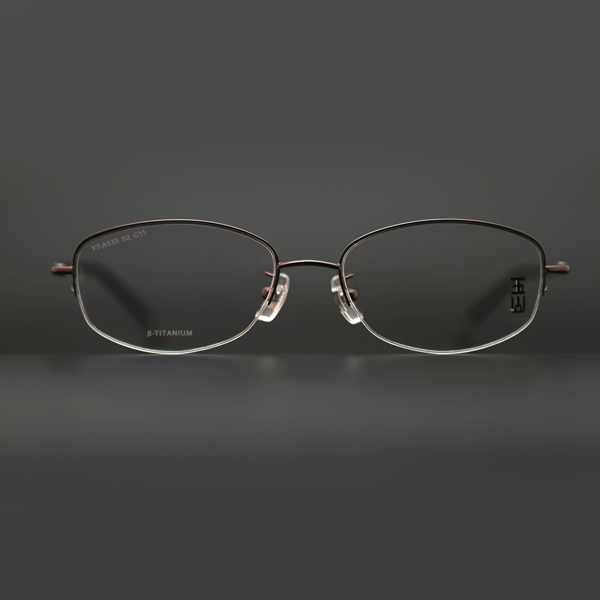 玉山 绿森林系列全框钛金属眼镜框YT-A133 IP亮浅啡