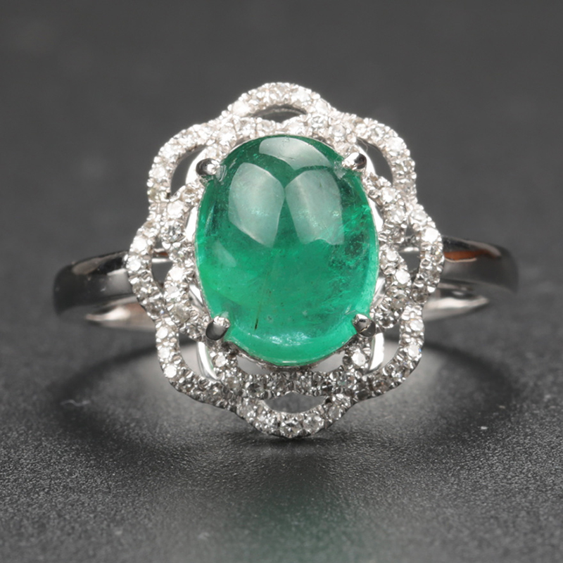 尚玉珠宝 祖母绿戒指 高贵典雅简约大气 做工精细