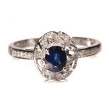 尚玉珠宝 蓝宝石戒指 镶嵌钻石 高贵奢华