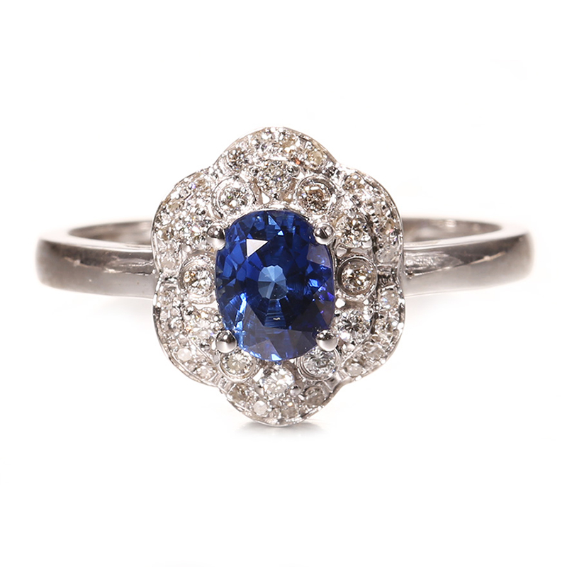 尚玉珠宝 蓝色戒指 款式别致 工艺精美