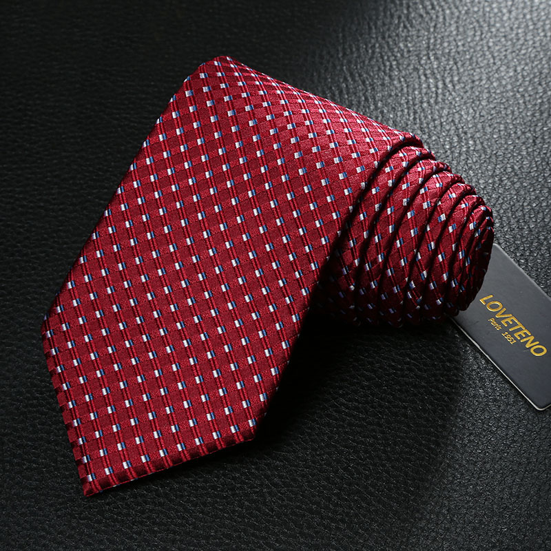 LOVETENO商务领带 男士时尚格子正装领带 抗皱易打理