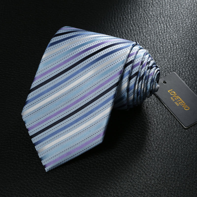 LOVETENO男士条纹领带 商务时尚奢华领带 抗皱易打理