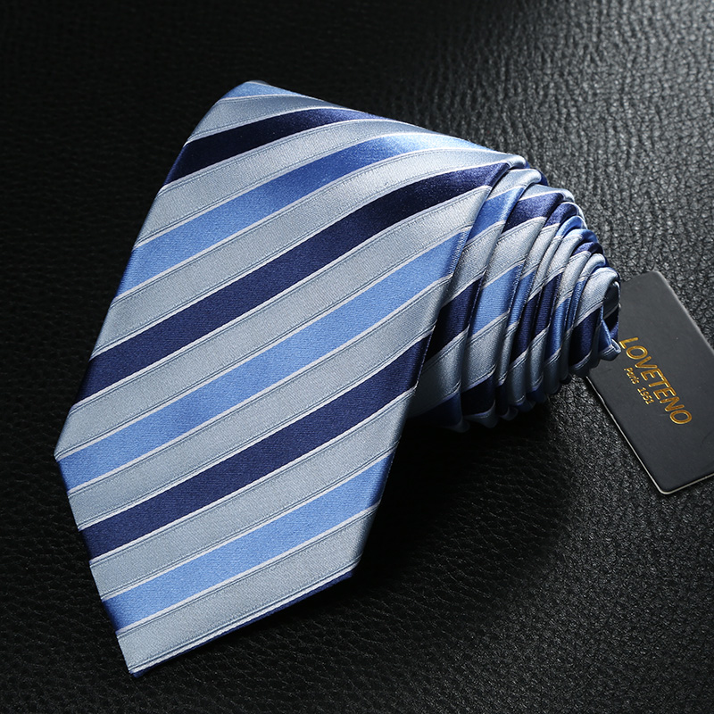 LOVETENO百搭男士条纹领带 高档商务领带 优质面料