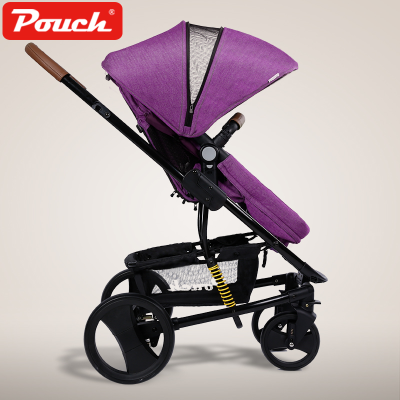 Pouch P35超强避震可坐可躺一键收车高景观婴儿推车