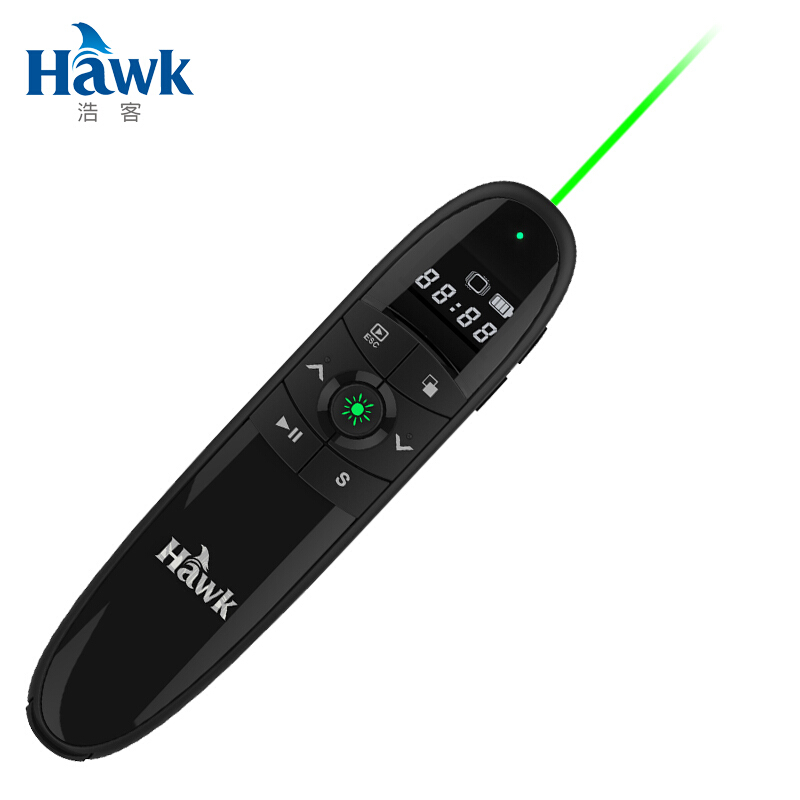 浩客HawK G800绿光翻页笔 定时功能 PPT遥控笔激光翻器教学笔 投影笔电子笔