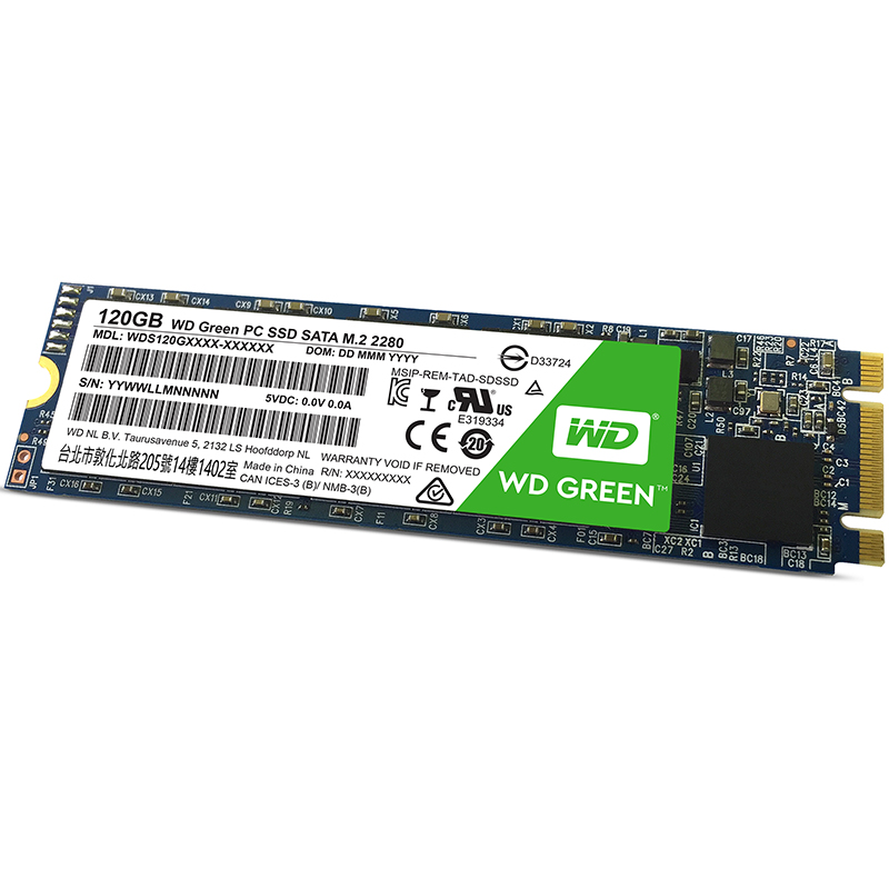 西部数据  WD  Green系列 120G M.2接口 固态硬盘 WDS120G1G0B 