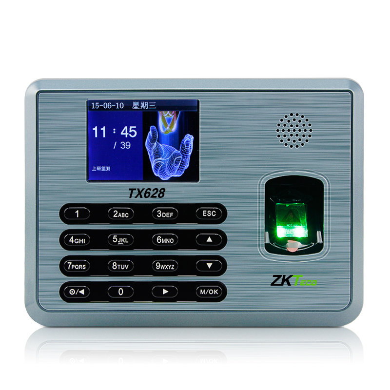 中控智慧ZKTeco TX628彩屏网络型指纹考勤机打卡签到机器 大容量存储 