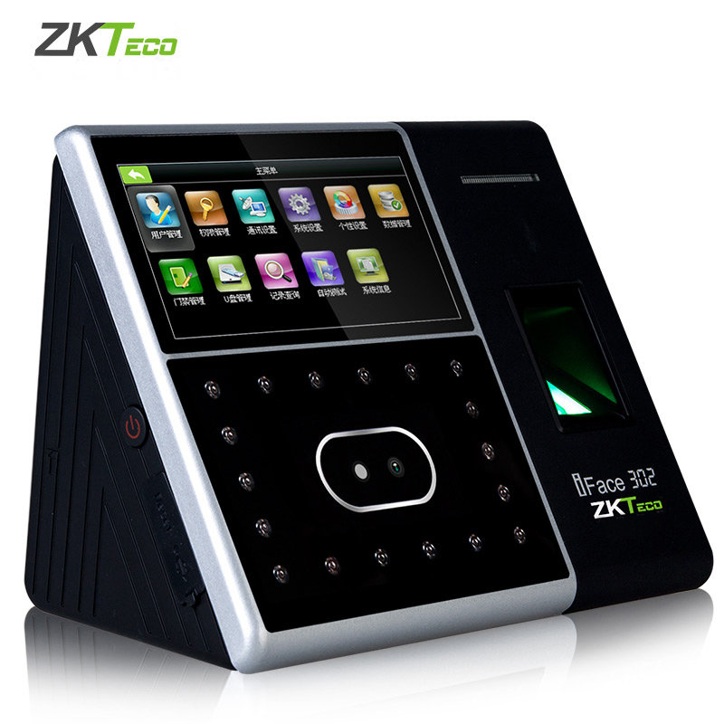 中控智慧ZKTeco iFace302 人脸指纹识别考勤机 触屏智能签到打卡机