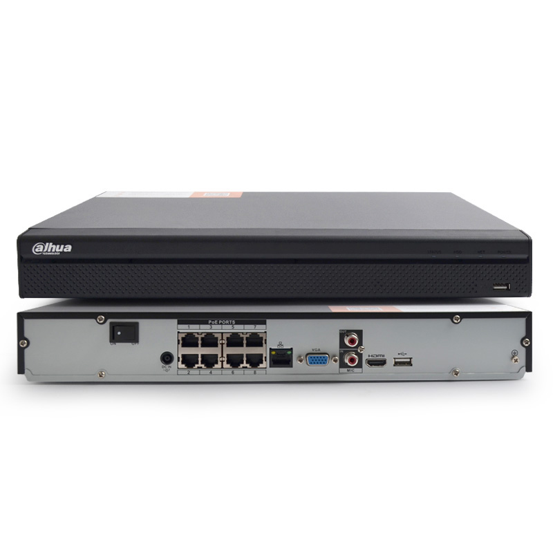 大华 DH-NVR2208-8P-S1 8路POE网络NVR硬盘录像机 含4TB监控盘