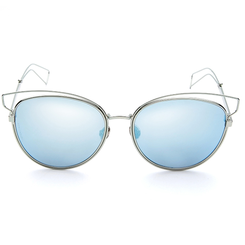  Dior/迪奥 女款银色镜框蓝色镀膜镜片眼镜太阳镜 