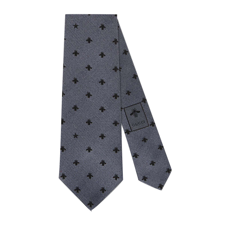 GUCCI/古驰 蜜蜂和星星装饰 真丝领带