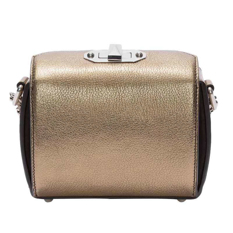 亚历山大·麦昆/ALEXANDER MCQUEEN BOX BAG 16手袋 皮革材质金色手包