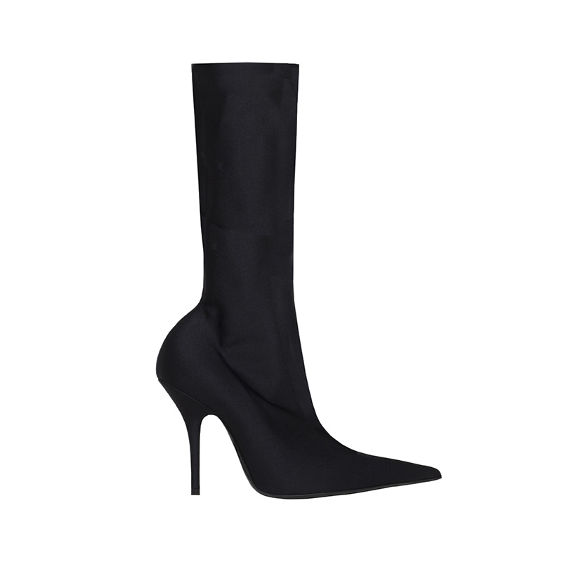 巴黎世家/Balenciaga 女士 超尖头氨纶短靴 黑色 尖头