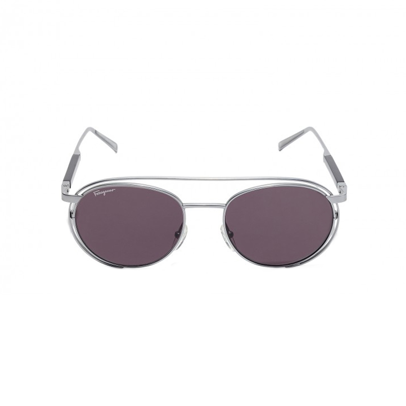 Ferragamo/菲拉格慕 男款 金属圆框太阳眼镜 双鼻梁架