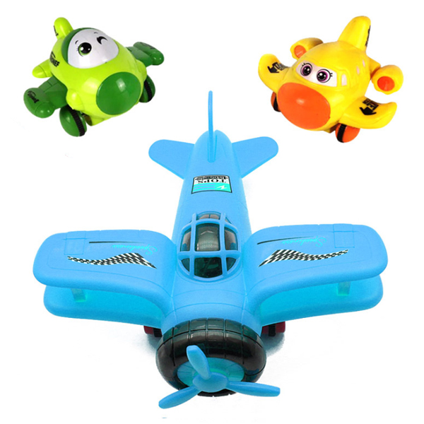 XF卡通飞机惯性飞机组合玩具 三件套装 飞机带灯光音效 耐摔仿真
