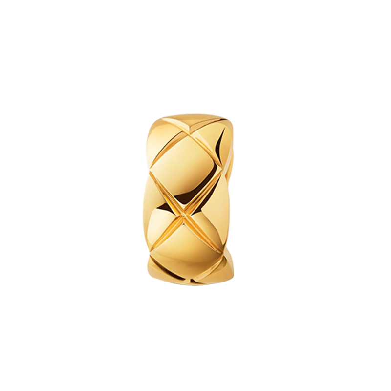 Chanel/香奈儿COCO CRUSH系列耳环菱格纹图案 黄18K金