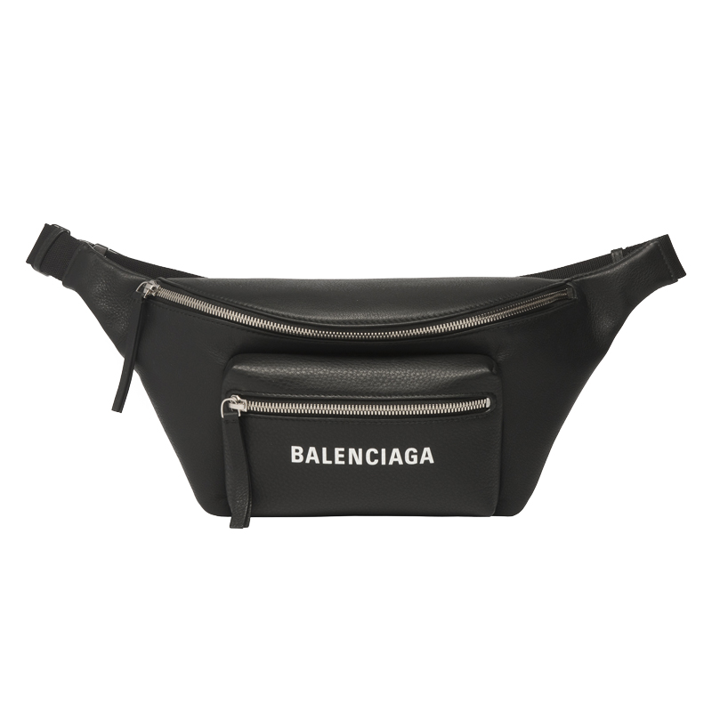 巴黎世家 BALENCIAGA  带拼色品牌标识的柔软小牛皮腰包