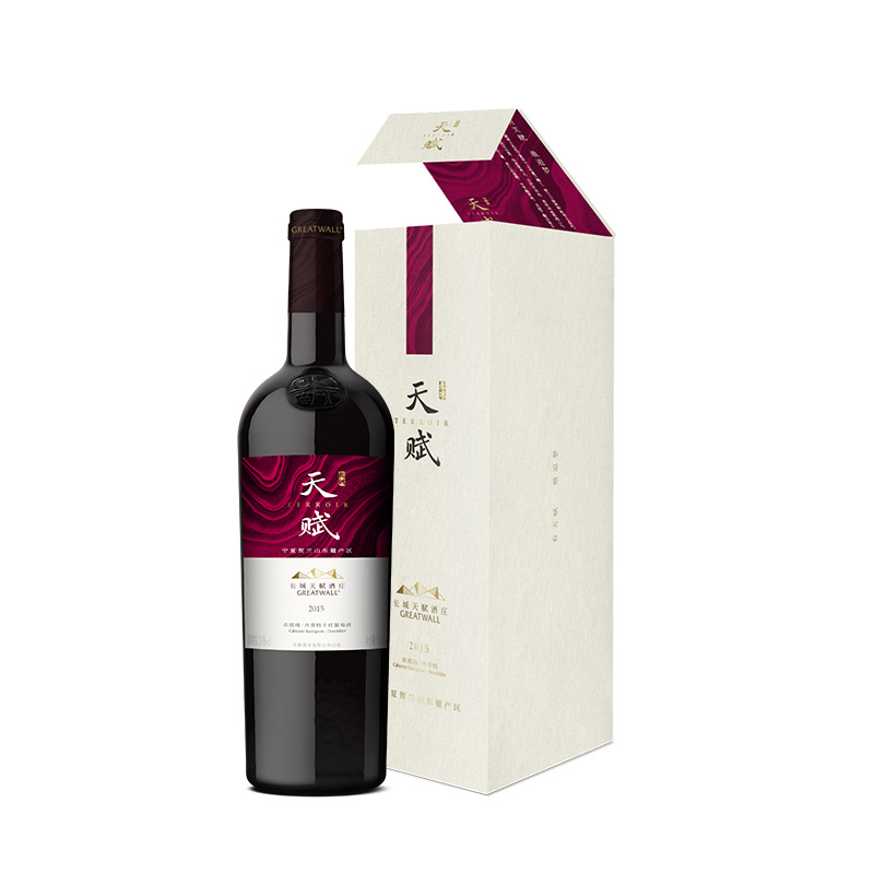 长城天赋酒庄 赤霞珠丹菲特2015干红葡萄酒750ml 14%vol酒精度 