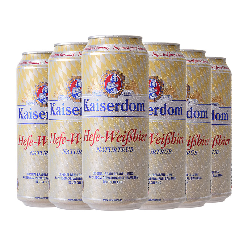 德国进口 Kaiserdom/凯撒顿姆 白啤酒500ml*6听 4.7%vol