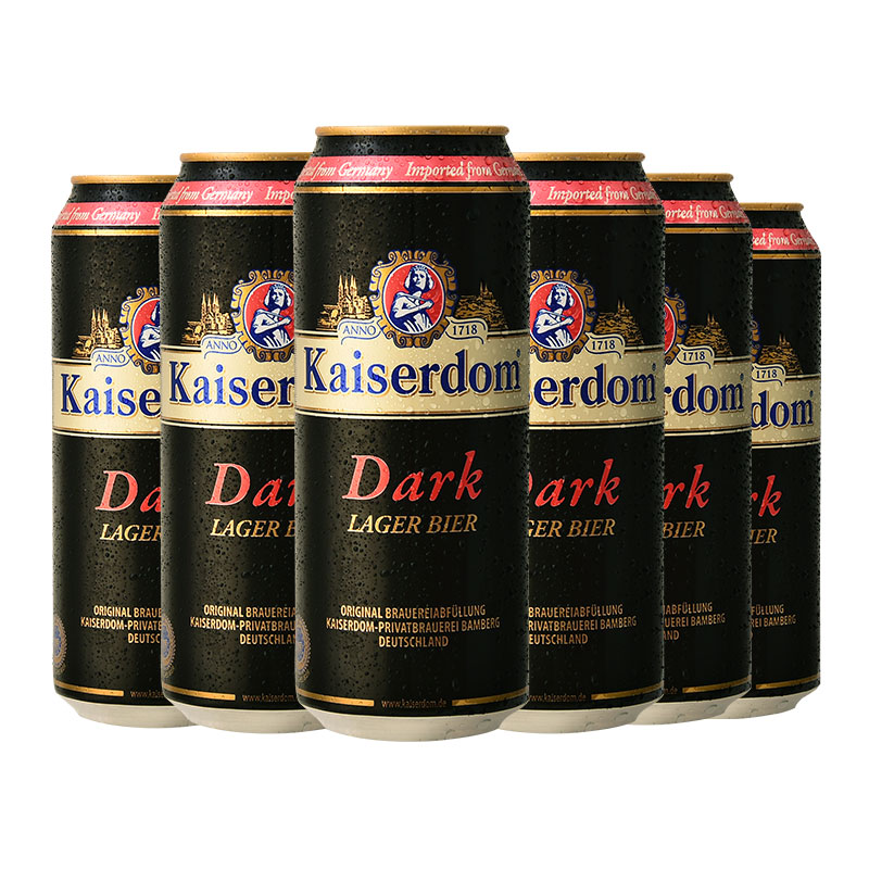 德国进口 Kaiserdom/凯撒顿姆 黑啤酒 500ml*6听 4.7%vol