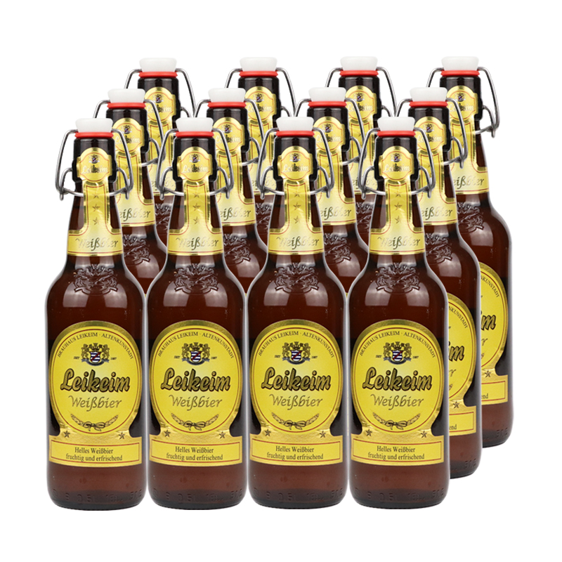 德国进口 莱凯姆 黑啤白啤酒500ml*12瓶装 5.0%vol