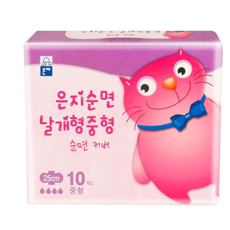 韩国原装进口 恩芝(Eun jee)猫小菲纯棉日用卫生巾 250mm 10片