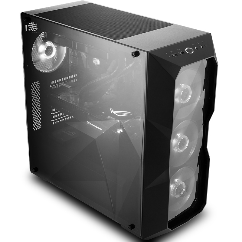 酷冷至尊 TD500L 透明立体设计台式电脑主机中塔机箱支持ATX主板